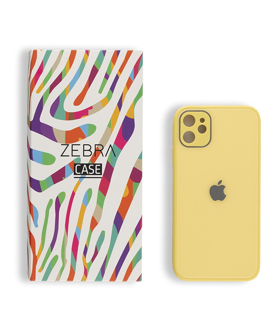 Iphone 12 Sarı Glass Serisi Kılıf