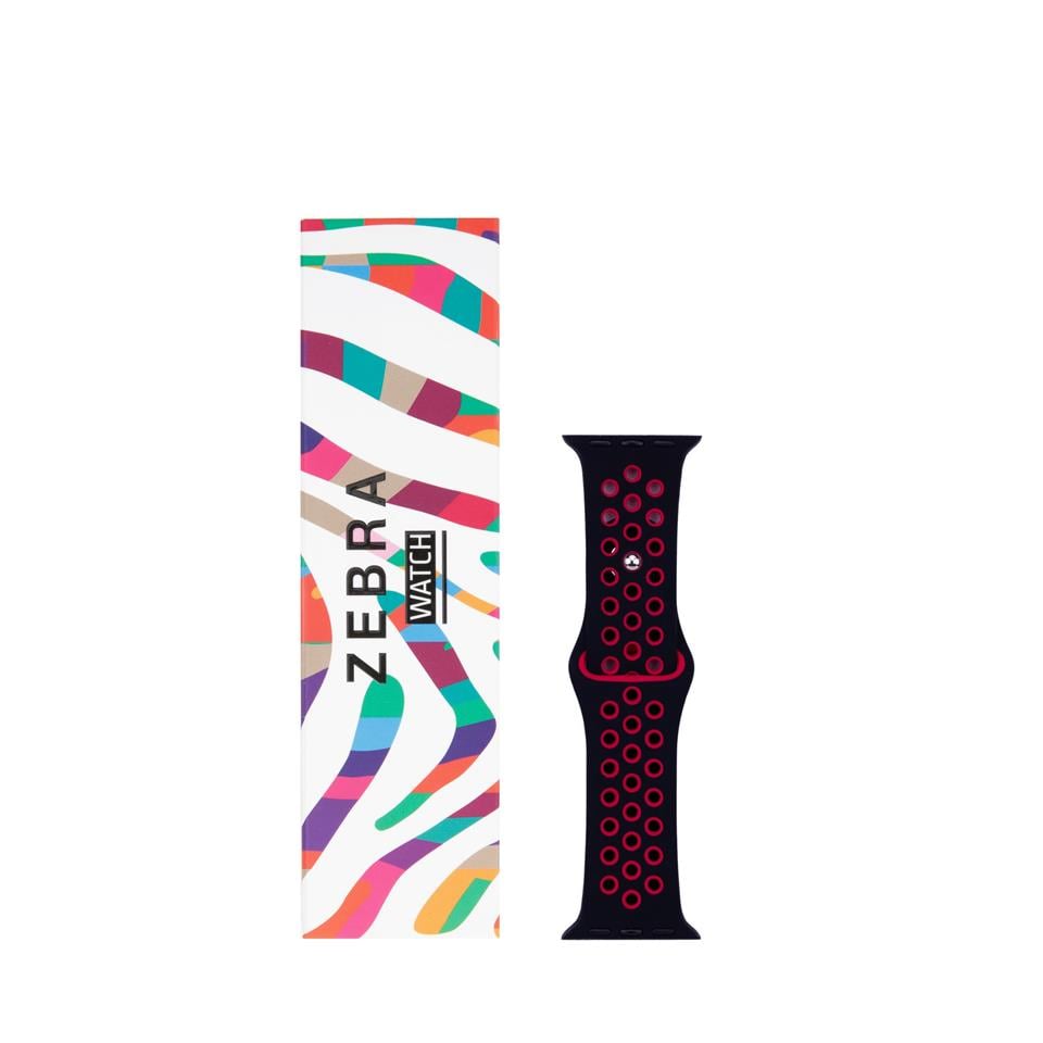 Siyah-Kırmızı Apple Watch Spor Kordon 
