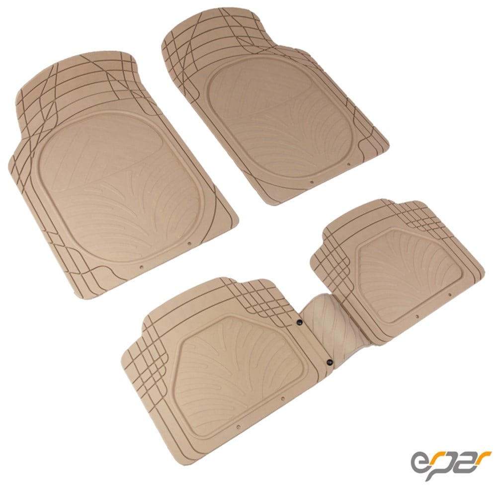 Lüks Kauçuk Paspas Seti - Bej / Gri / Siyah