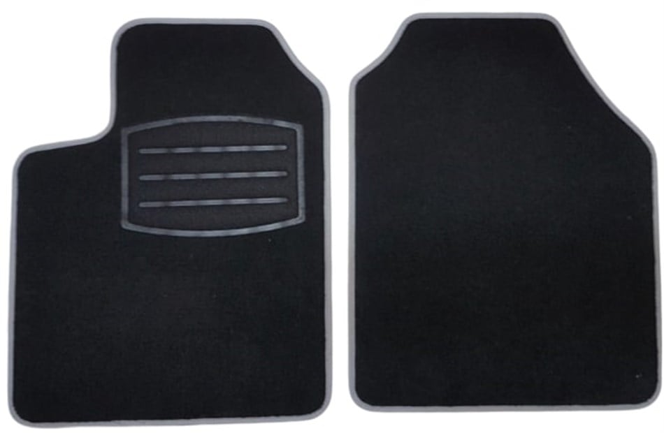 Front Ön İki Halı Paspas Siyah,Gri,Mavi Biye