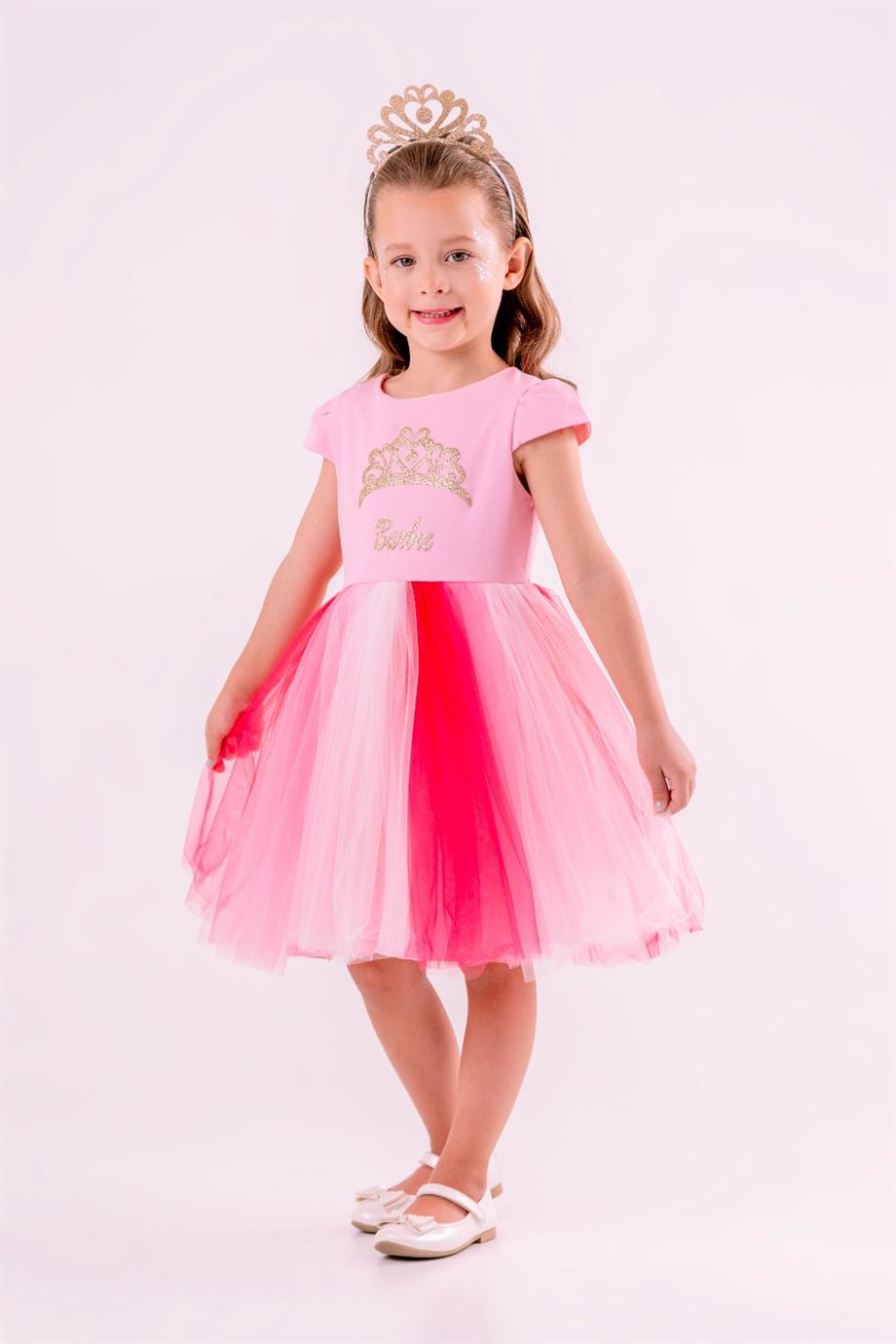 BARBİE İKİ RENKLİ TAÇLI ELBİSE