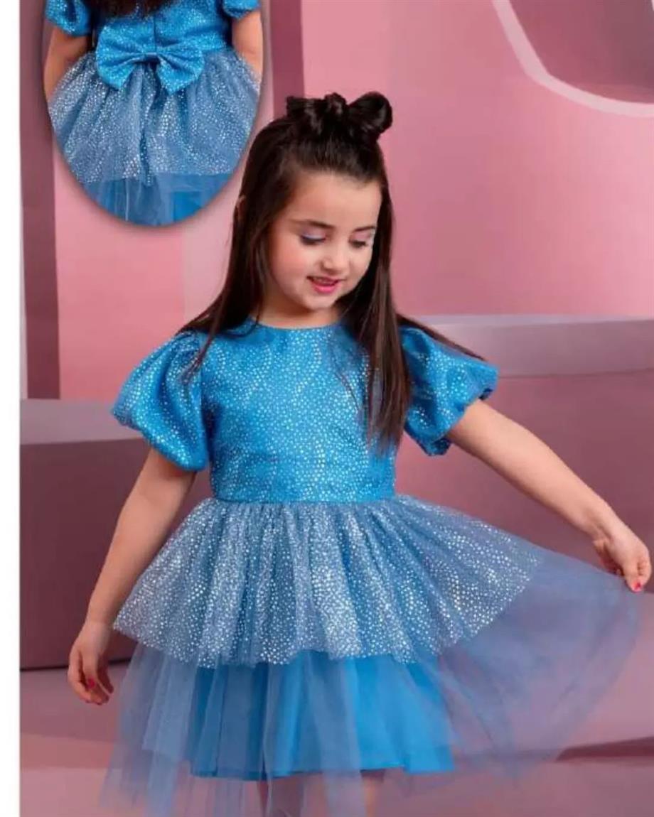 Ery Mavi Simli Elbise 9273