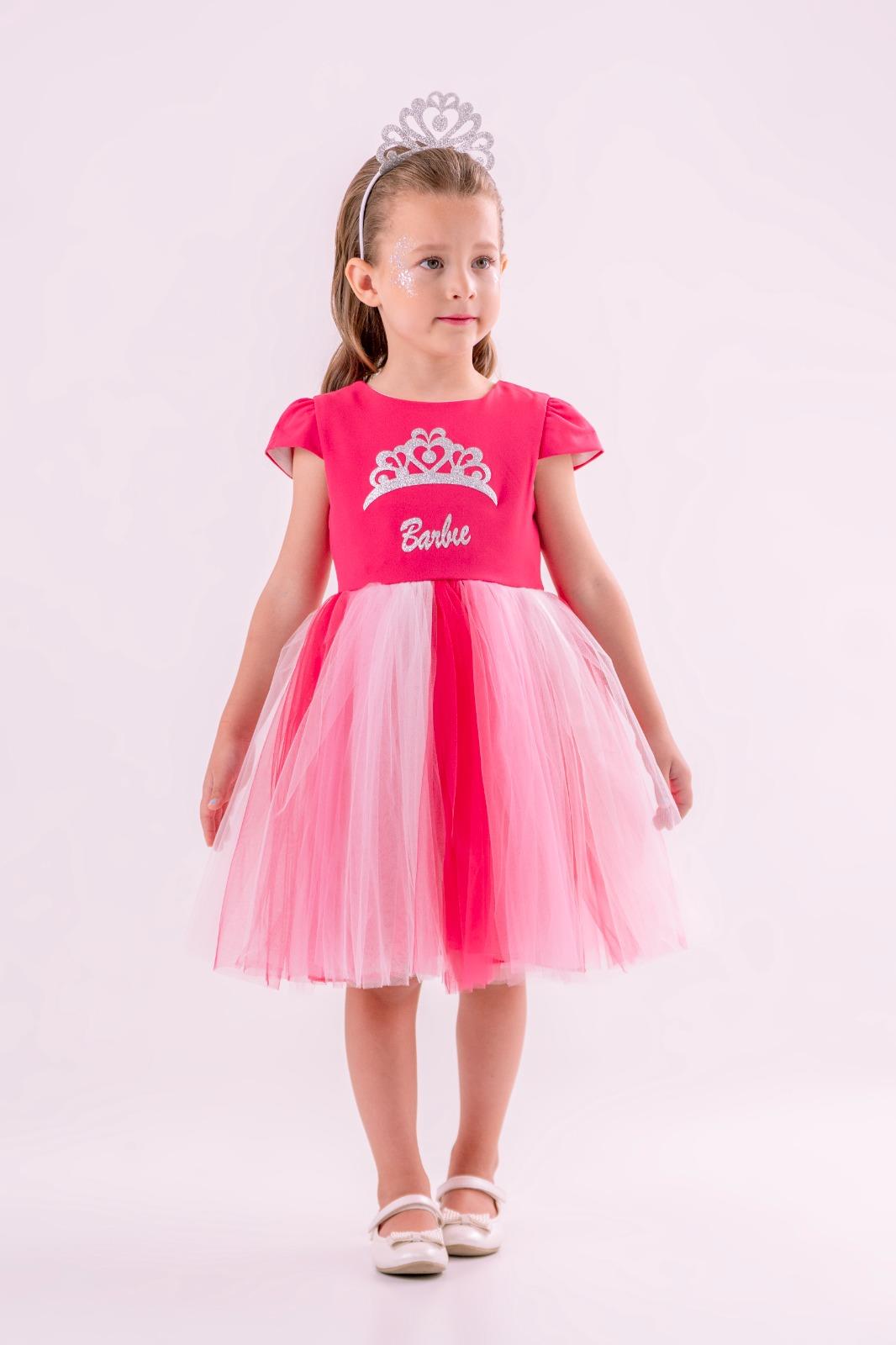 BARBİE İKİ RENKLİ TAÇLI ELBİSE