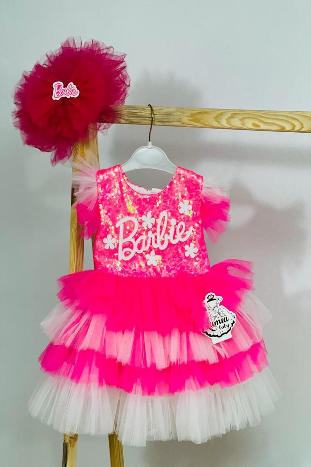 BARBİE PULLU KATKAT ELBİSE
