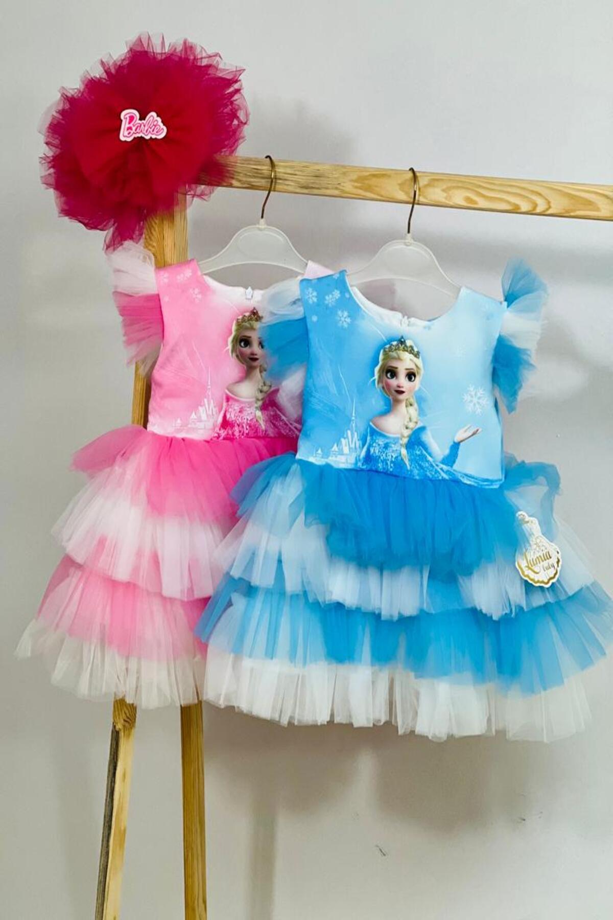 ELSA KARAKTERLİ KREP ELBİSE