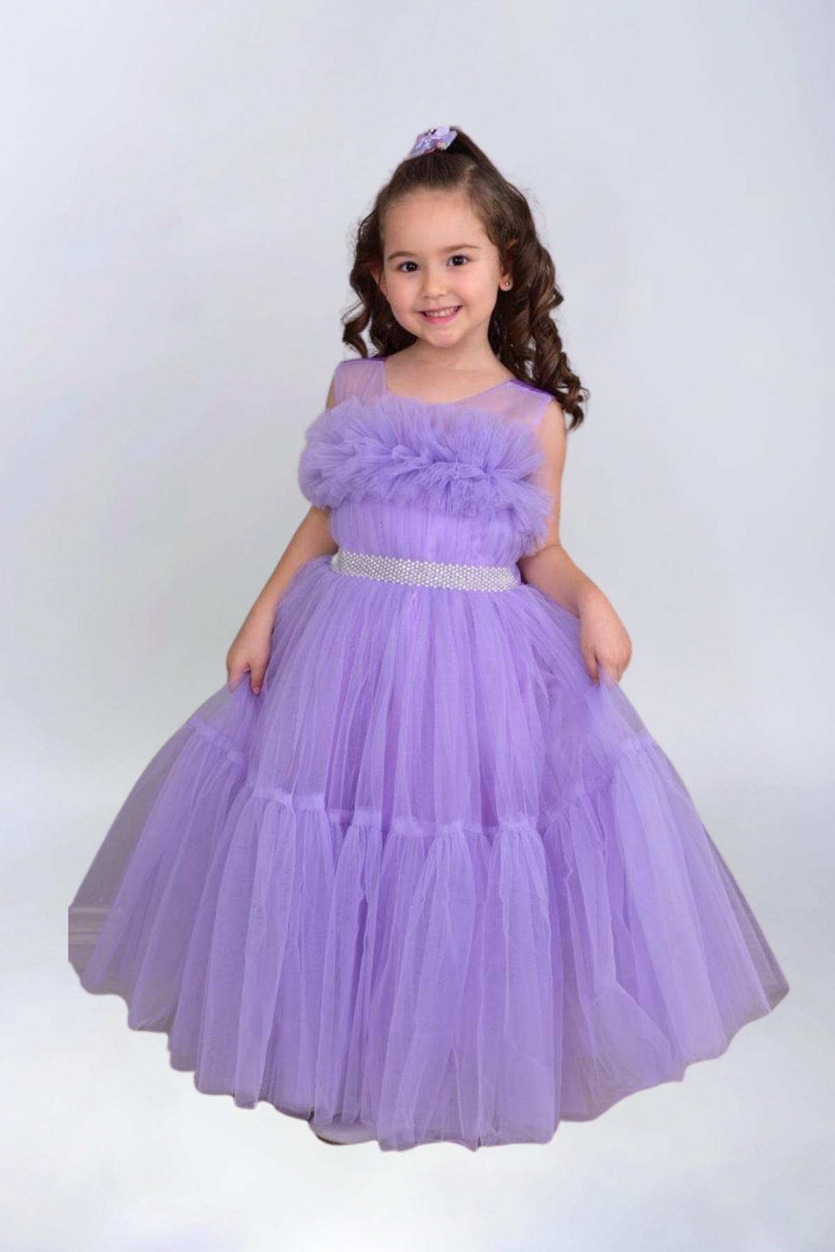 LİLA TÜLLÜ UZUN  ELBİSE ŞEVVAL