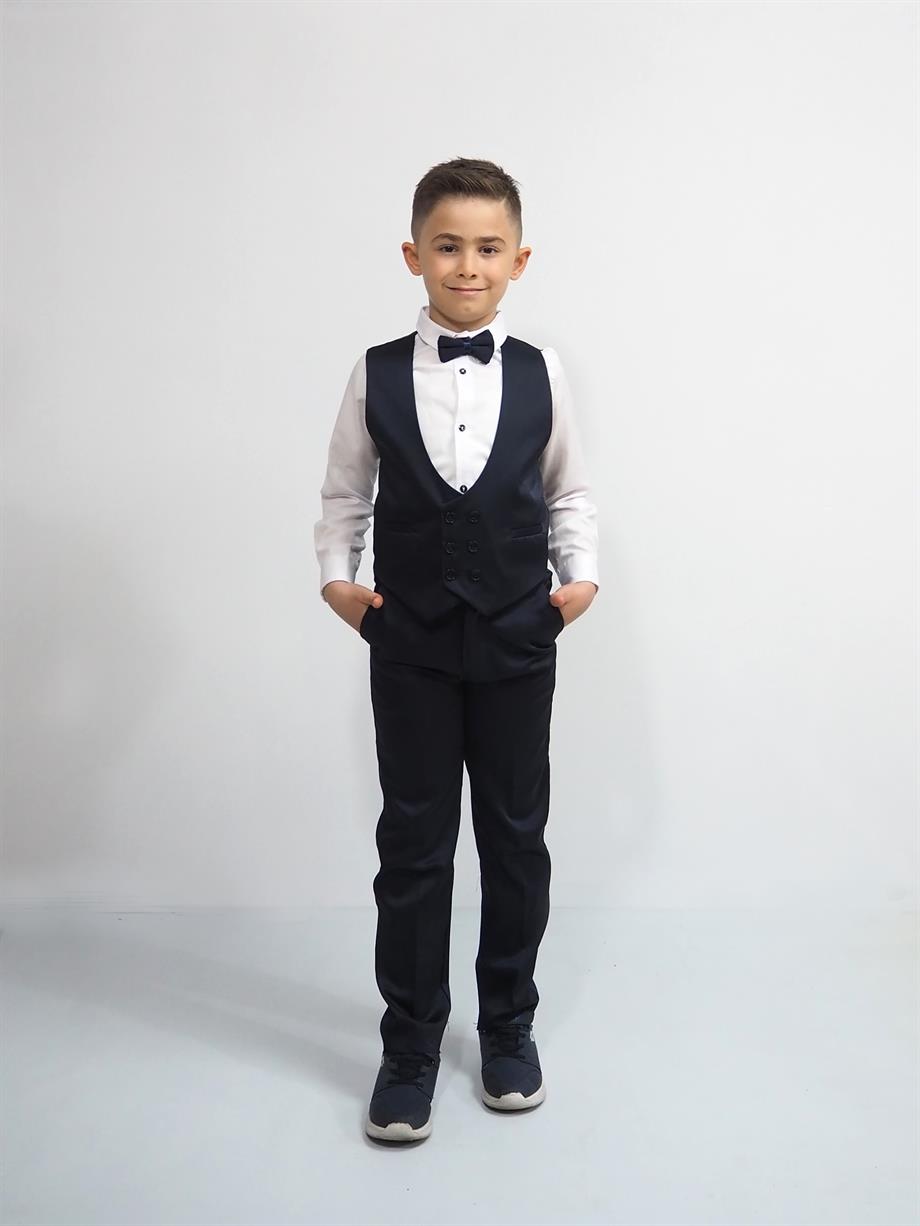 Minik Damat Yelekli Takım Lacivert 5/8 Yaş