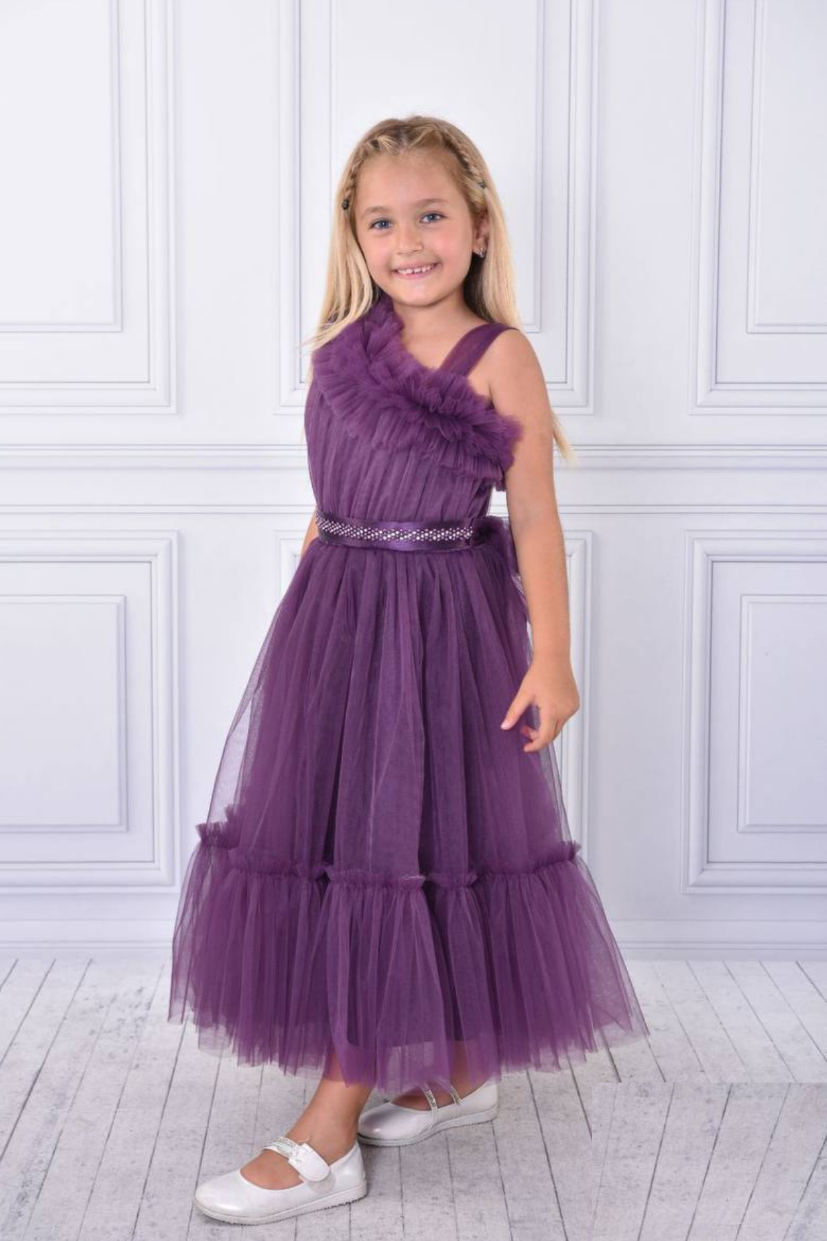 MOR TEK OMUZ ELBİSE