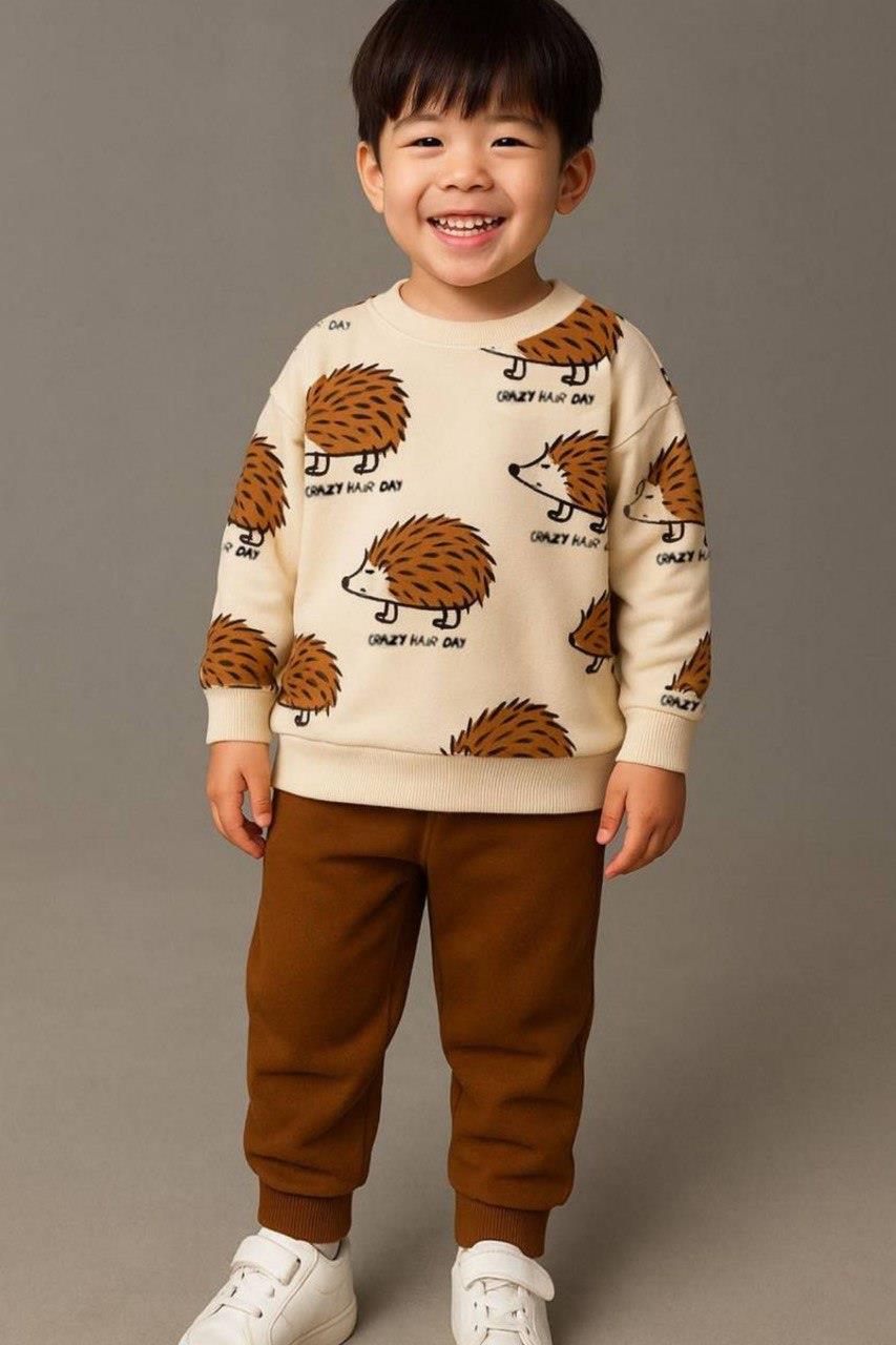 Sevimli Kirpi Baskılı Takım