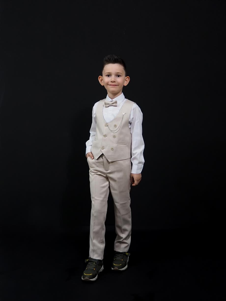 Yelekli Takım Krem 1/4