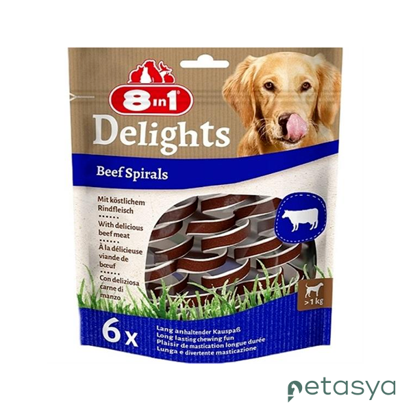 8in1  Delights Smart Biftekli Burgu  Köpek Ödülü (6lı)