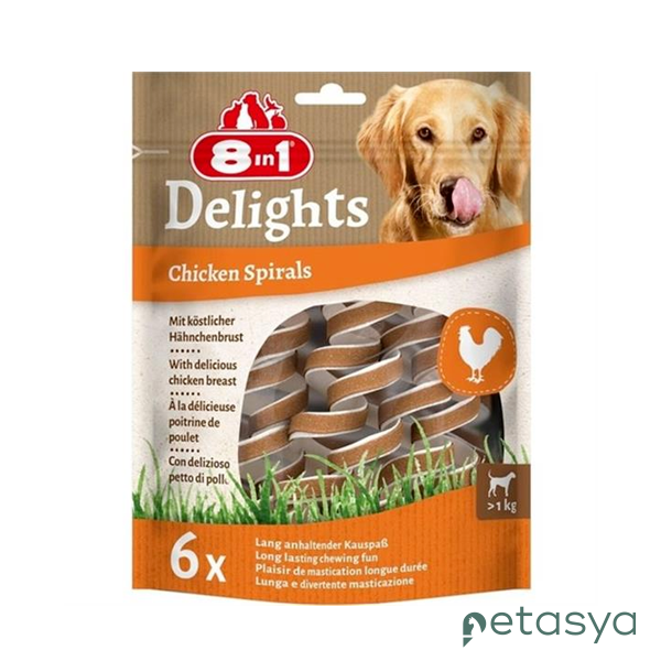 8in1  Delights Smart Tavuklu Burgu  Köpek Ödülü (6lı)