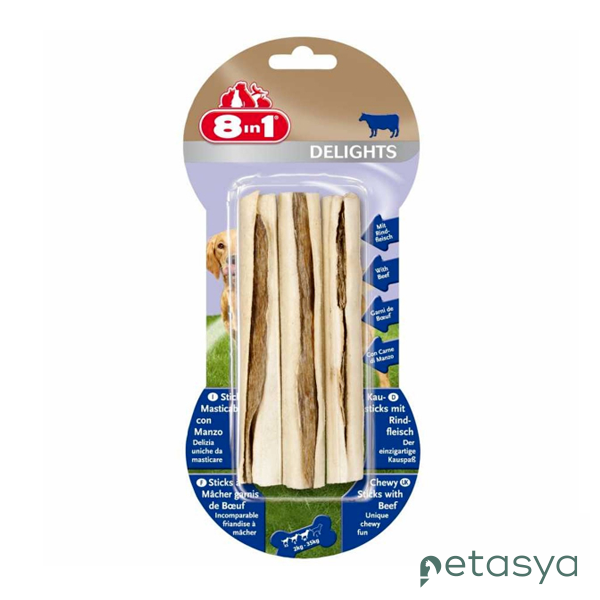 8in1 Delights Sticks Biftekli Çubuk  Köpek Ödül Maması 75gr