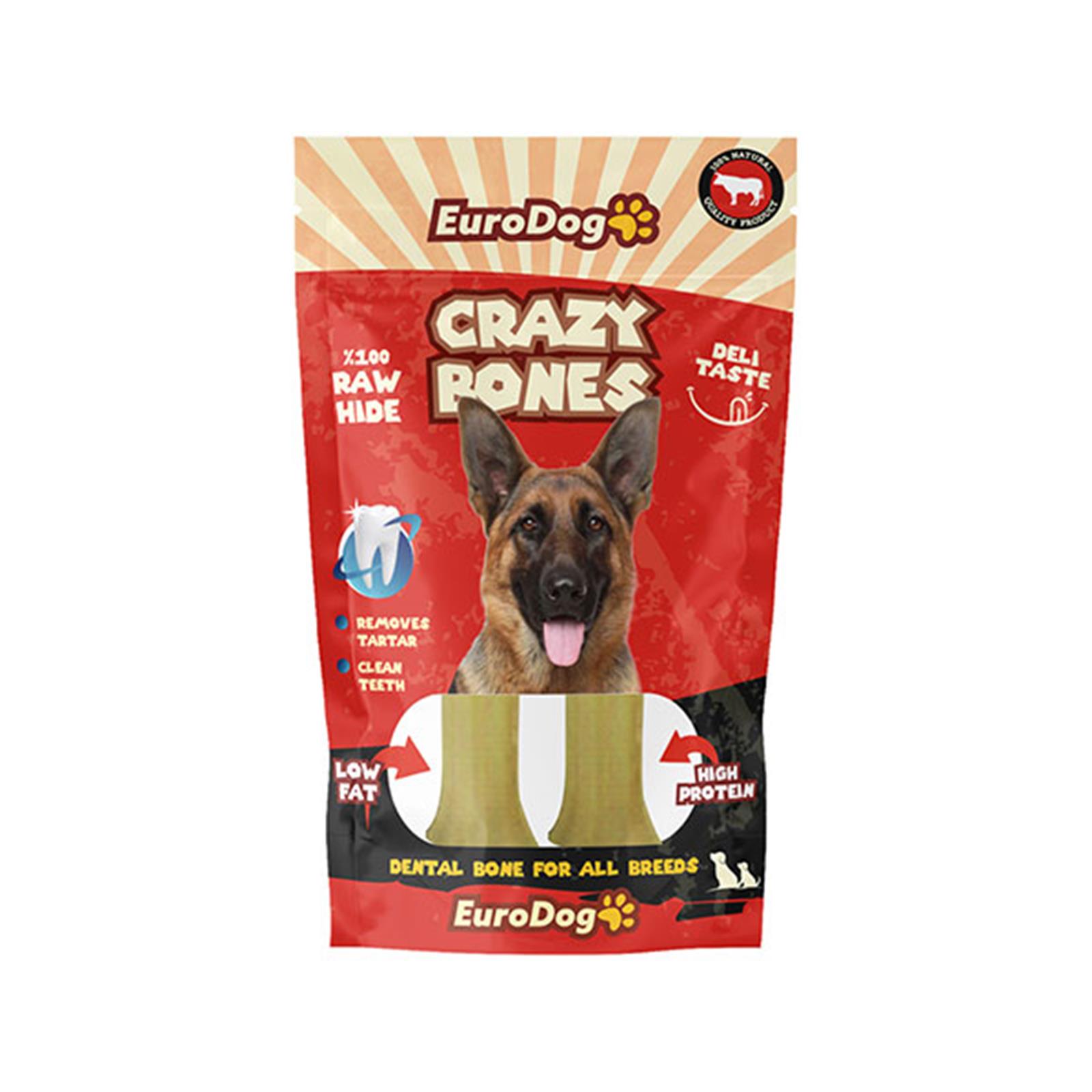 EuroDog Crazy Bone Pres Kemik 13 cm 2 Li
