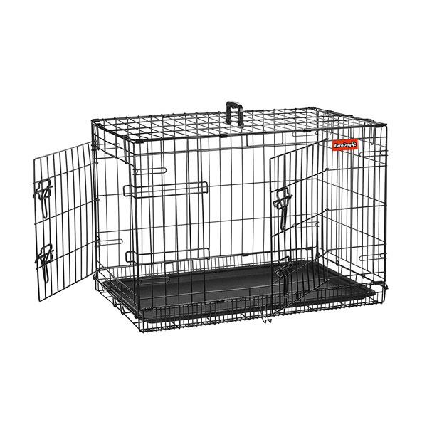 EuroDog Metal Köpek Kafesi Çift Kapılı 107x71x78 cm