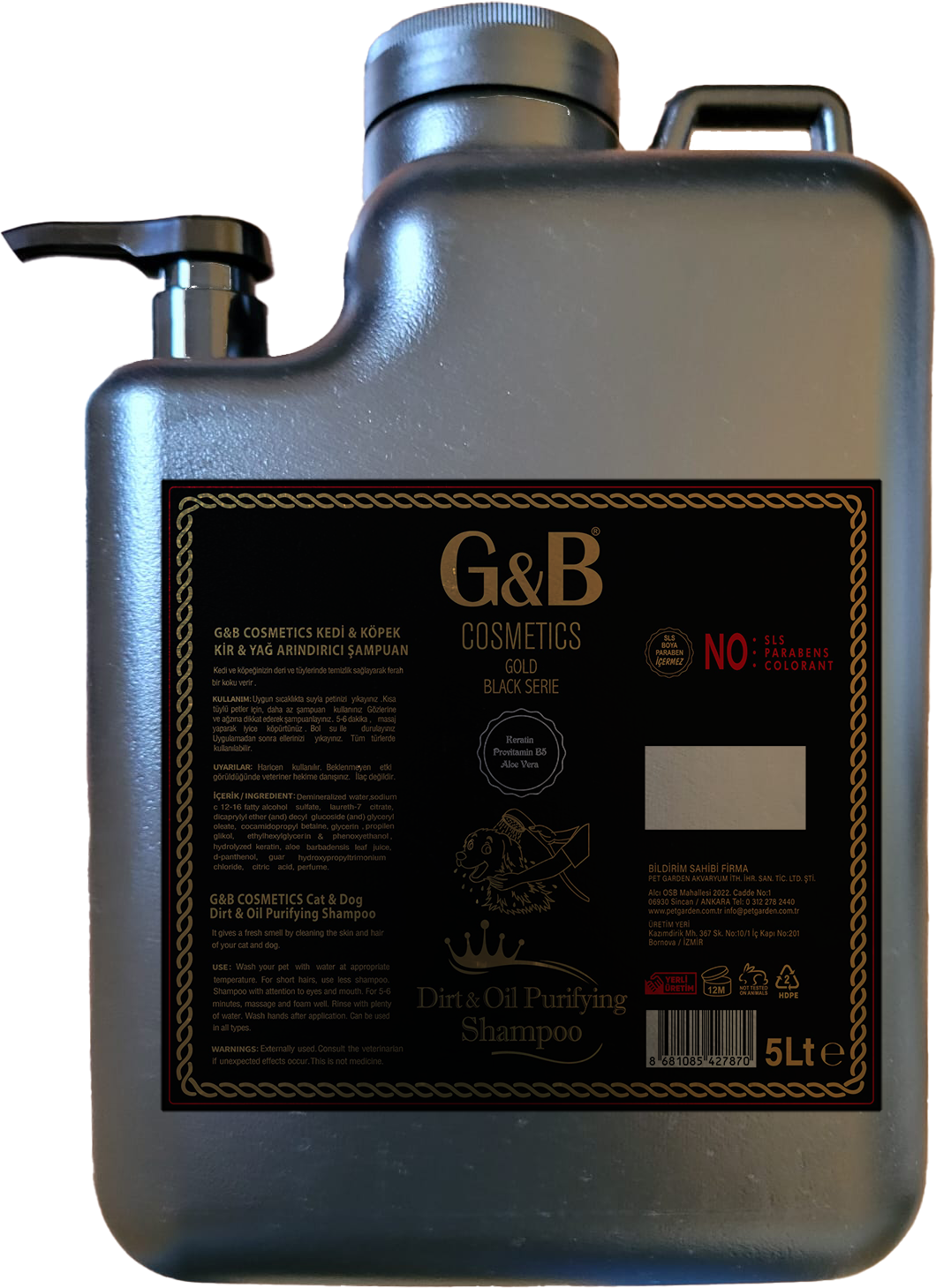 G&b Kir Yağ Arındırıcı Pet Şampuan 5 Lt