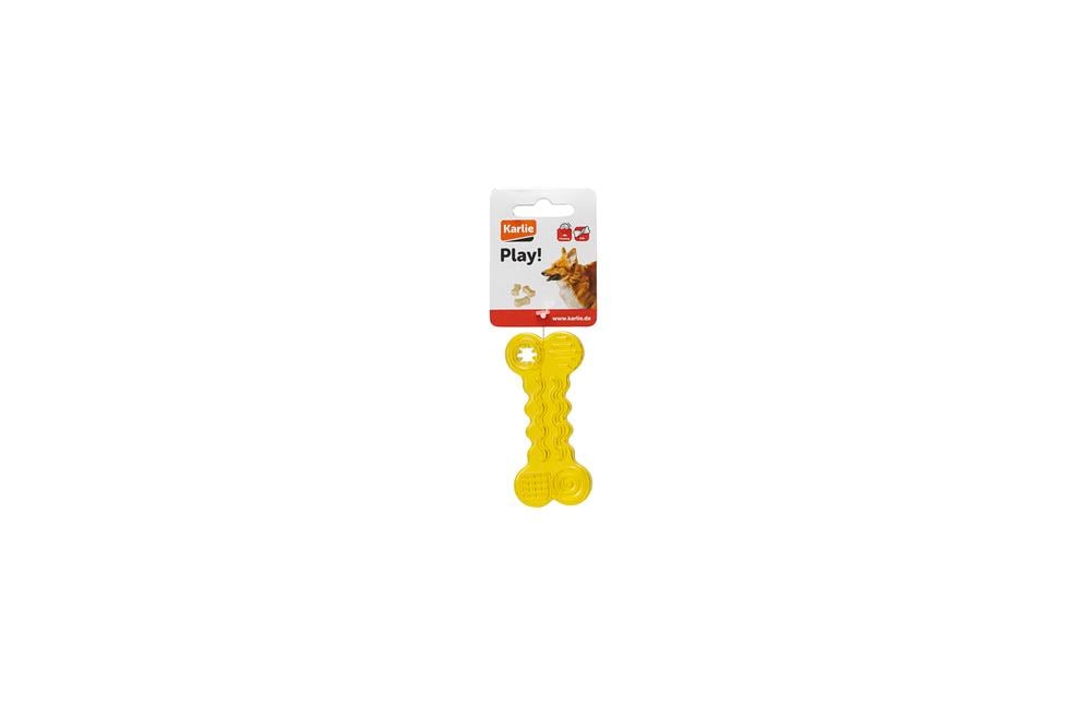Karlıe  Köpekler İçin KEMİK ŞEKLİNDE OYUNCAK Sarı 10x4x1,5
