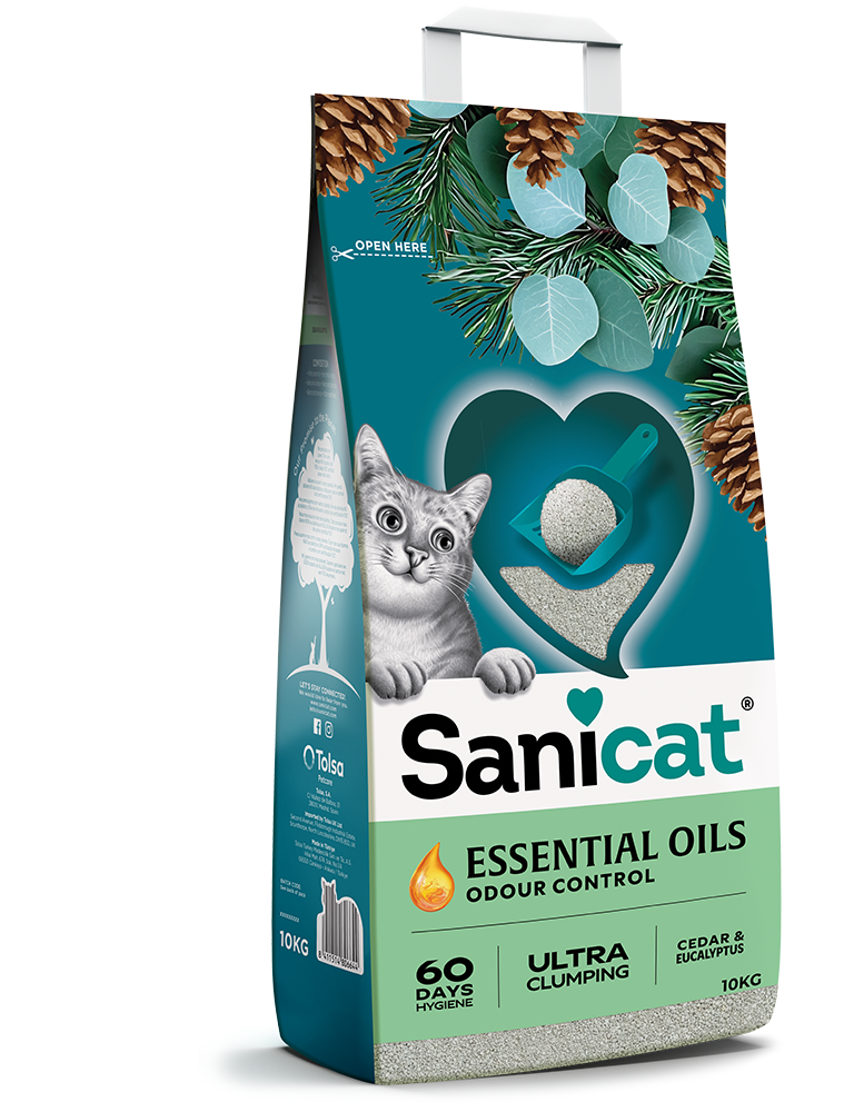 Sanicat Essential Oils Sedir Ve Okaliptus Kokulu Kedi Kumu 10 Kg