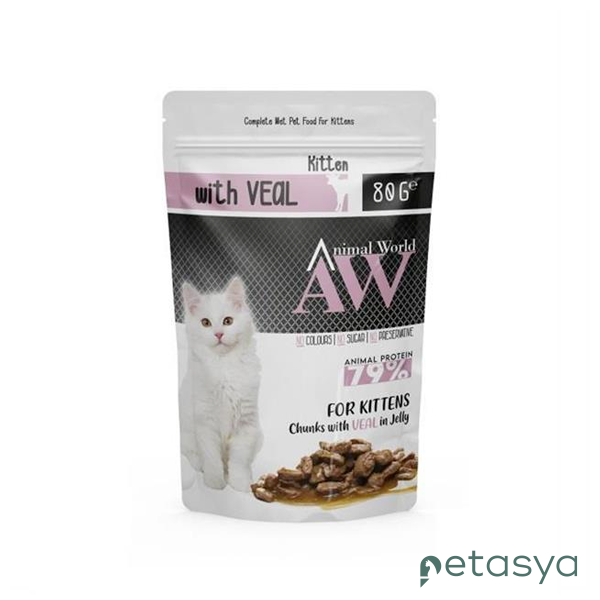 Animal World Dane Etli  Yavru Kedi Konservesiı 80 Gr