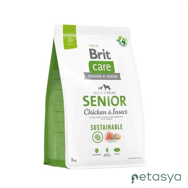 Brit Care Senior Digest&Relax  Tavuklu Larva Proteinli Yaşlı Köpek Maması 3 Kg
