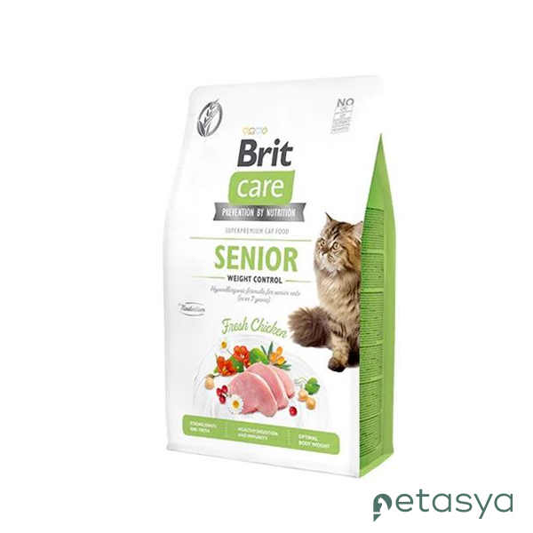 Brit Care Senior Hypo-Allergenic  Kilo Kontrolü için Tahılsız Yaşlı Kedi Maması 2 Kg