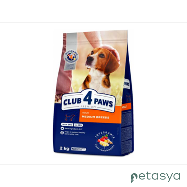 Club4Paws Tavuklu Orta Irk  Yetişkin Köpek Maması 2kg