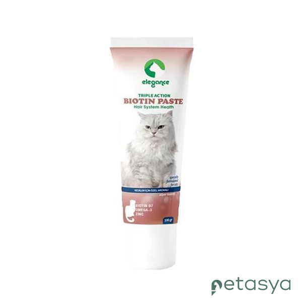 Elegance Kediler için  Tüy Sağlığı Güçlendirici Biyotin Macun100gr
