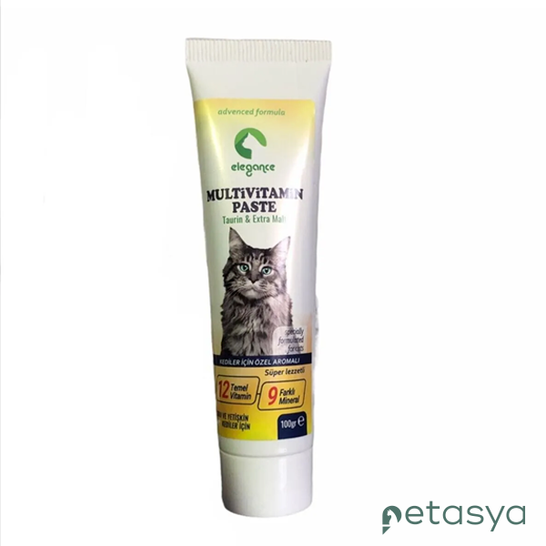 Elegance Sağlıklı Kediler İçin   Taurinli Multi-Vitamin Kedi Macunu 100gr