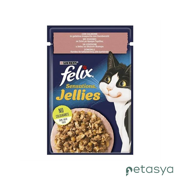 Felix Pouch Jöle İçinde Somonlu ve Karidesli  Yetişkin Kedi Konservesi 85gr