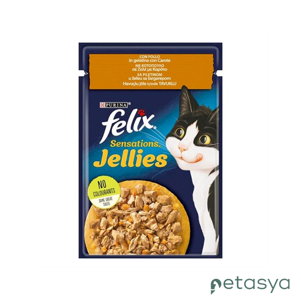 Felix Pouch Jöle İçinde Tavuklu ve Havuçlu  Yetişkin Kedi Konservesi 85gr