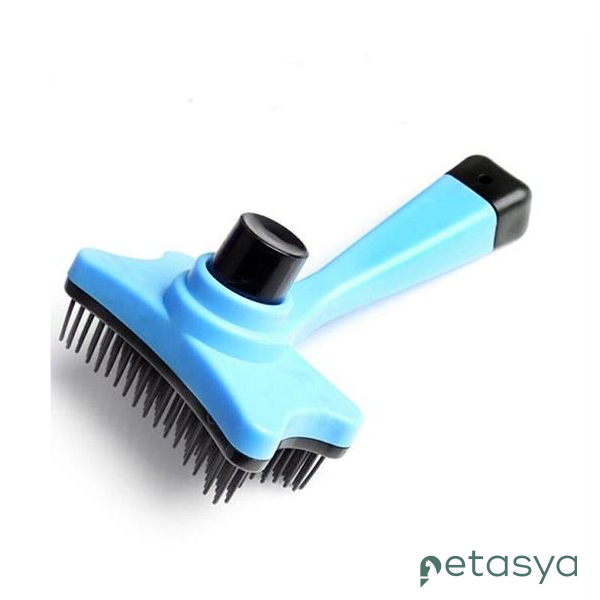 Flip Plastik Saplı Basmalı  Kedi ve Köpek Tarağı 14cm (Karışık Renkli)