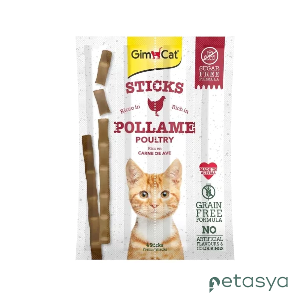 GimCat Sticks Hindili ve Tavşan Etli Taurinli  Kedi Ödül Çubuğu 20gr (4lü)