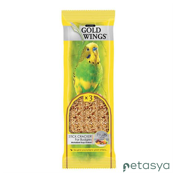 Gold Wings Classic Meyveli  Muhabbet Kuşu Krakeri (3lü)