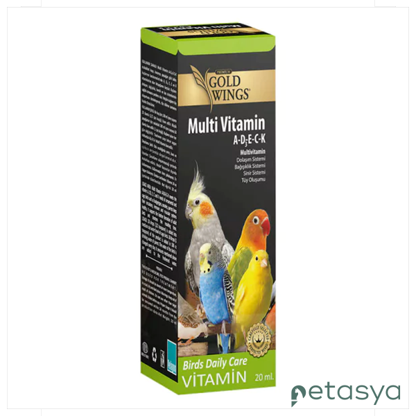 Gold Wings Kuşlar için Tüy Oluşumunu Destekleyici   Sıvı Multi-Vitamin 20ml