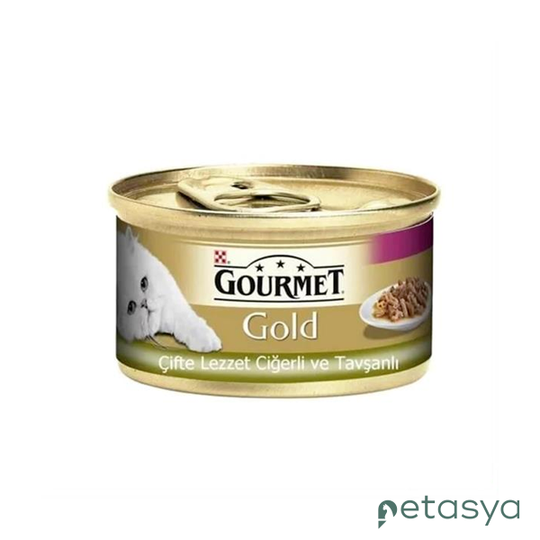 Gourmet Gold Parça Etli Ciğerli Tavşanlı  Kedi Konservesi 85 Gr