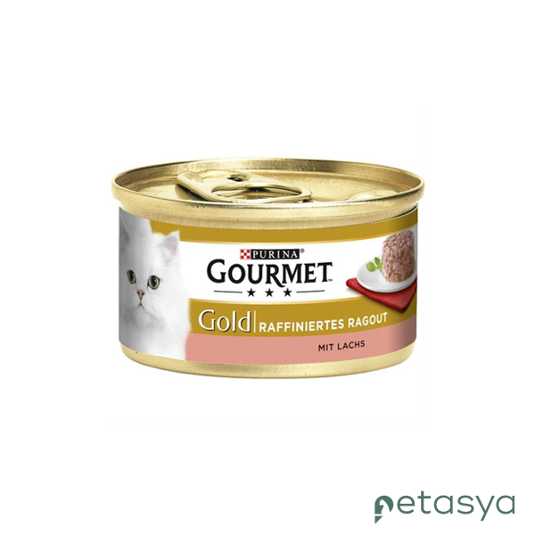 Gourmet Gold Savoury Cake Parça Etli Somonlu  Yetişkin Kedi Konservesi 85gr