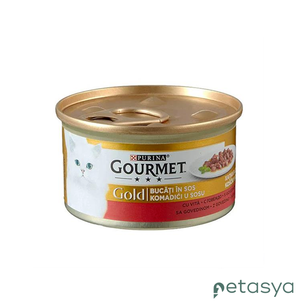 Gourmet Gold Soslu Parça Sığır Etli  Kedi Konservesi 85 Gr