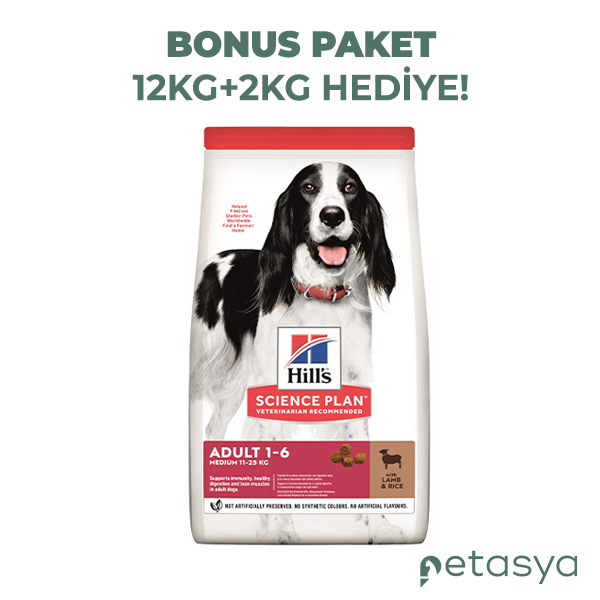 Hills Advanced Fitness Kuzulu ve Pirinçli  Orta Irk Yetişkin Köpek Maması 12kg + 2kg HEDİYE!