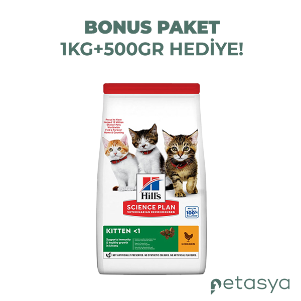Hills Kitten Tavuklu  Yavru Kedi Maması 1kg + 500gr HEDİYE!