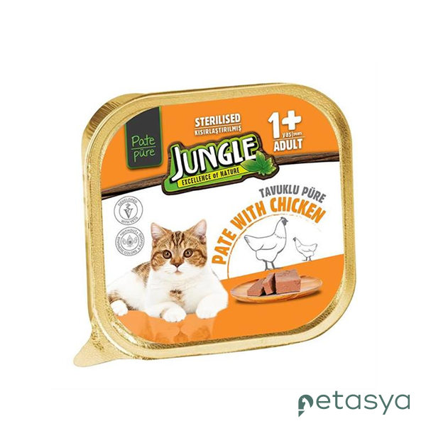 Jungle Tavuklu Kısırlaştırılmış   Ezme Kedi Konservesi 100gr