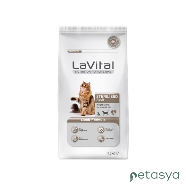 LaVital Kilo Kontrolü için Kuzulu  Kısırlaştırılmış Kedi Maması 1,5 Kg