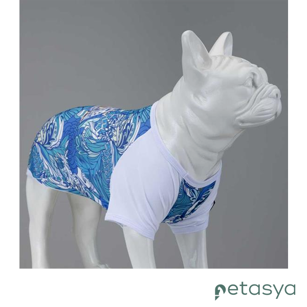 Lindo Blue Flowers Köpek Tshirt(Beden 4)