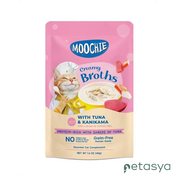 MOOCHIE Parça Ton Balıklı ve Kanikamalı   Tahılsız Kedi Çorbası 40gr