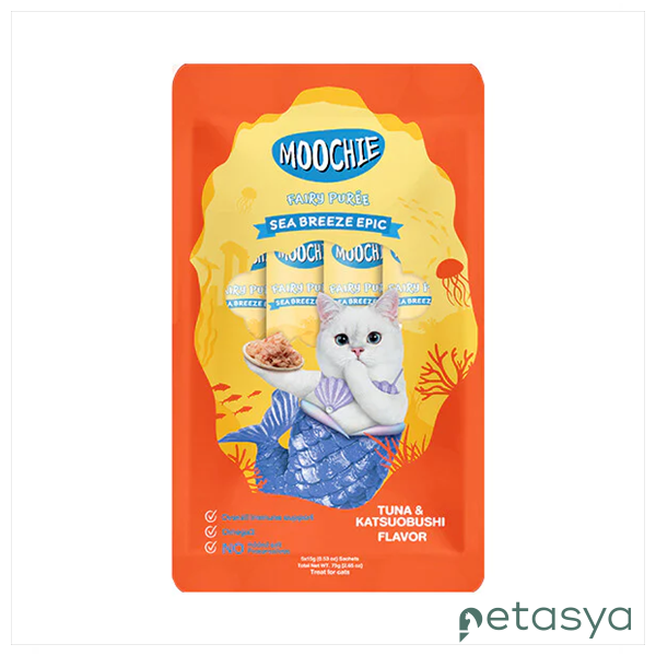 MOOCHIE Ton Balıklı ve Katsuobushili  Sıvı Kedi Ödül Maması 15gr (5li)