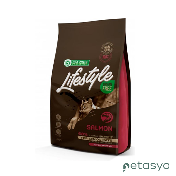 Natures Protection Lifestyle Tahılsız Somonlu  Yaşlı Kedi Maması 1,5 Kg