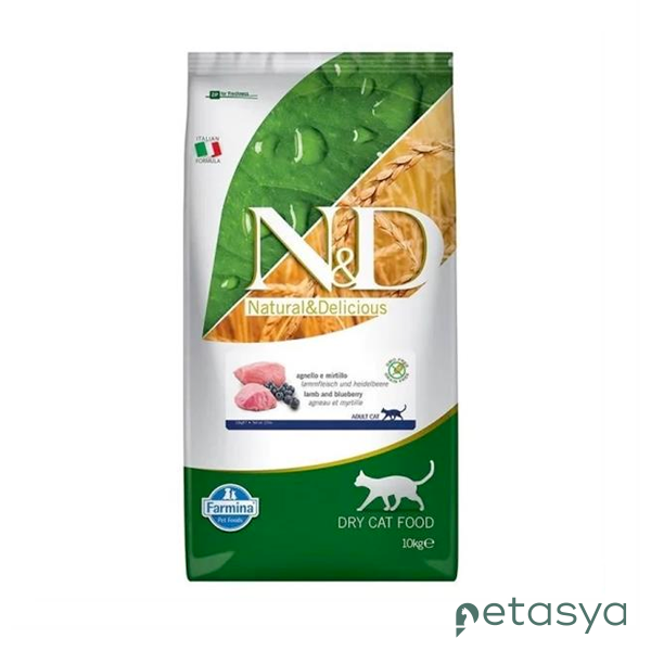 N&D Prime Kuzu Etli ve Yaban Mersinli  Tahılsız Yetişkin Kedi Maması 10 Kg