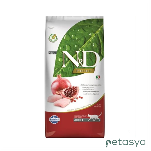 N&D Prime Tavuk ve Narlı  Tahılsız Yetişkin Kedi Maması 5 Kg