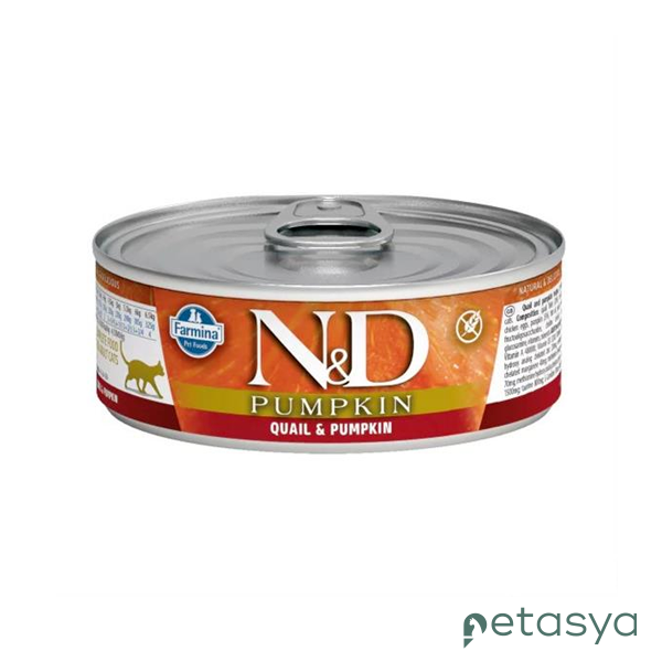 N&D Pumpkin Balkabaklı ve Bıldırcınlı  Tahılsız Yetişkin Kedi Konservesi 70 Gr