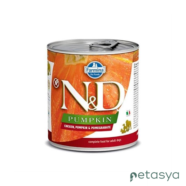 N&D Pumpkin Tavuk,Balkabaklı ve Narlı  Tahılsız Yetişkin Köpek Konservesi 285 Gr