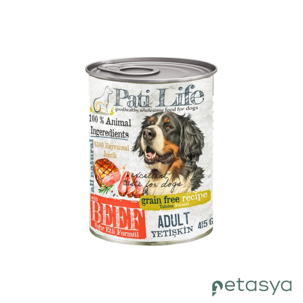 Pati Life Sığır Etli Tahılsız  Yetişkin Köpek Konservesi 415gr